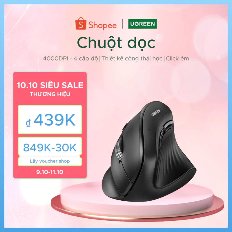 Chuột dọc không dây UGREEN 2.4G