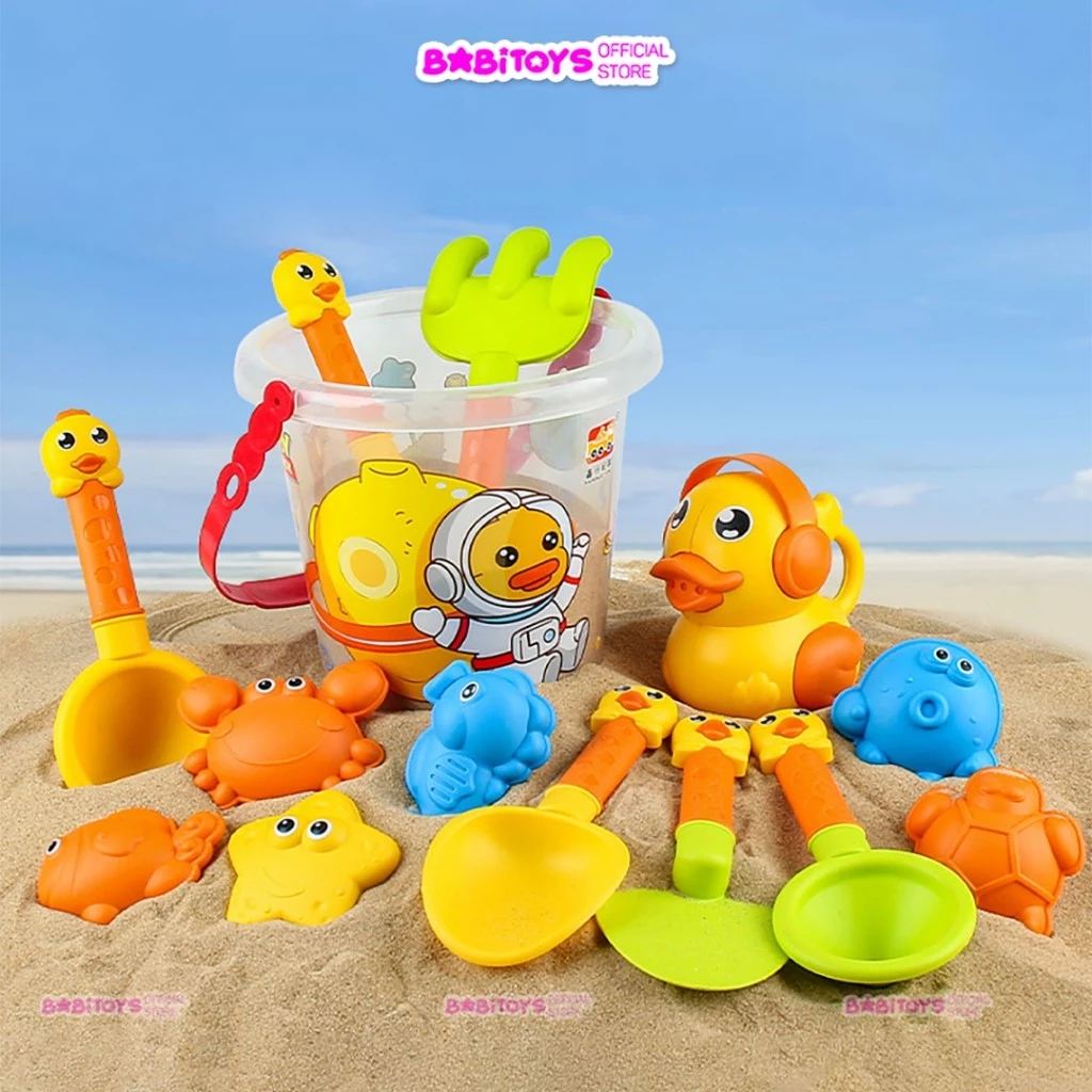 Bộ đồ chơi xúc cát đi biển Little Boo – Nhiều chi tiết kèm xô, xẻng, khuôn đúc cho bé trai, bé gái