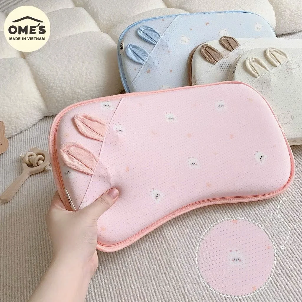 Gối Cao Su Thông Hơi Hãng OME'S Cho Bé Chất Liệu Mềm Mịn Thoáng Khí Giúp Bé Ngủ Ngon Cho Bé 1 Tháng- 2 Tuổi