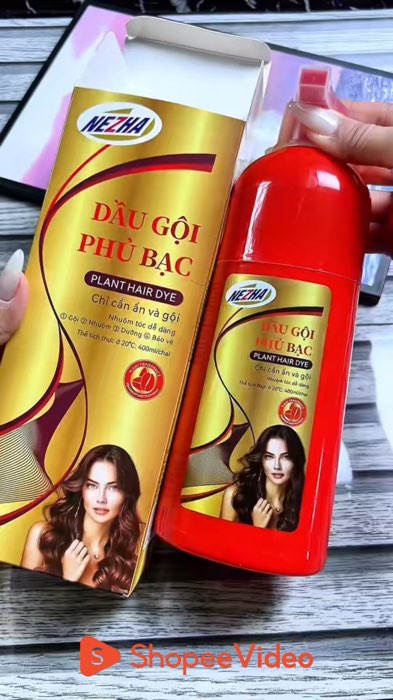 ￼Dầu gội phủ bạc Nezha 400ml chính hãng. Dầu gội nhuộm tóc ĐEN, NÂU bền màu. Dưỡng Tóc Chăm Sóc Tóc Nam Nữ