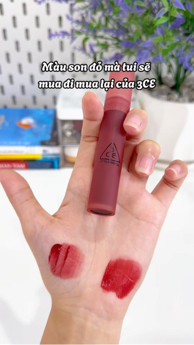 Màu son tôn da trắng răng của 3CE, tết rồi sắm son đỏ thôi nè #KOLUyTin #LuotVuiMuaLien #ShopeeVideo #ShopeeCreator #review #swatch #3CE #son #sonmoi