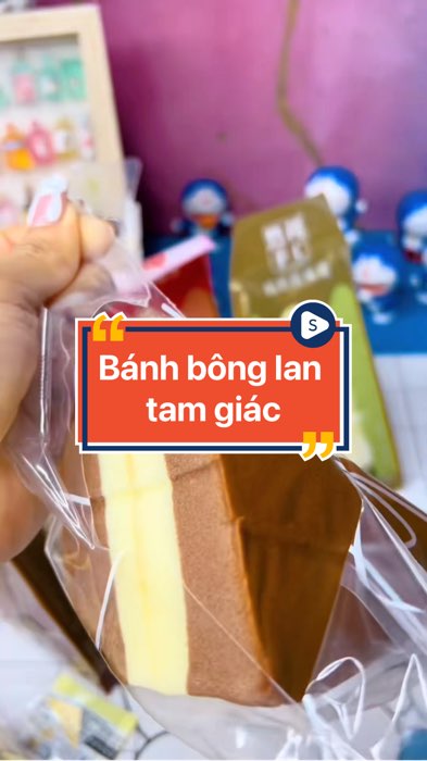 Bánh bông lan tam giác, bánh bông lan đài loan tam giác #LuotVuiMuaLien #ShopeeCreator #ShopeeVideo