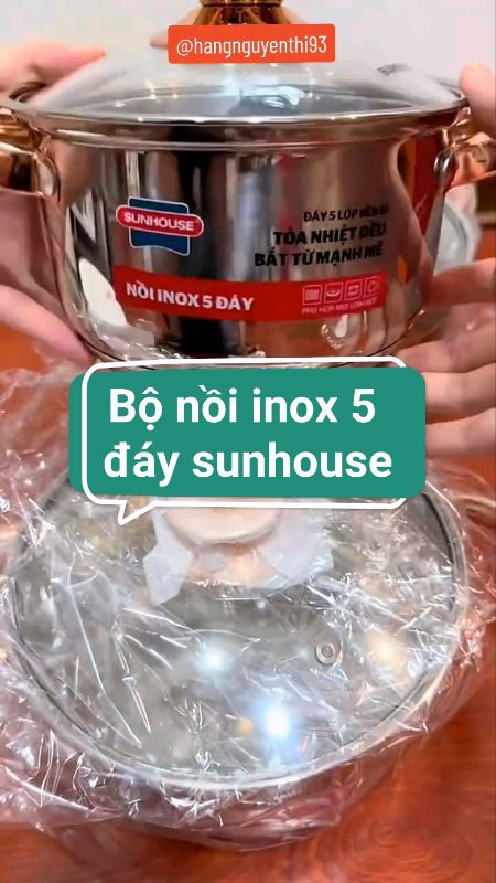 Bộ nồi inox 5 đáy sunhouse #Videohangnhacua #KOLUyTin #shopeecreator #xuhuong #ShopeeVideo #hangmoive #luotvuimualien #shopxuhuong #videomuasam