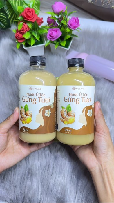 Nước ủ tóc Gừng,hỗ trợ kích móc tóc, giảm gãy rụng nhà Cỏ Lành #shoppeevideo #gung #muasam #cotgung
