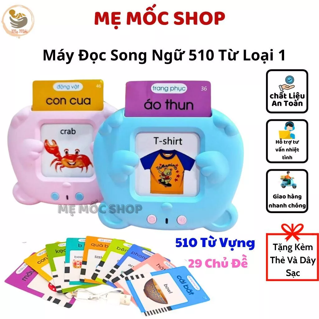 Máy Đọc Thẻ Song Ngữ Anh Việt Memocshop Máy Học Song Ngữ Cho Bé Tặng Kèm Thẻ Flashcard Thông Minh Và Sạc