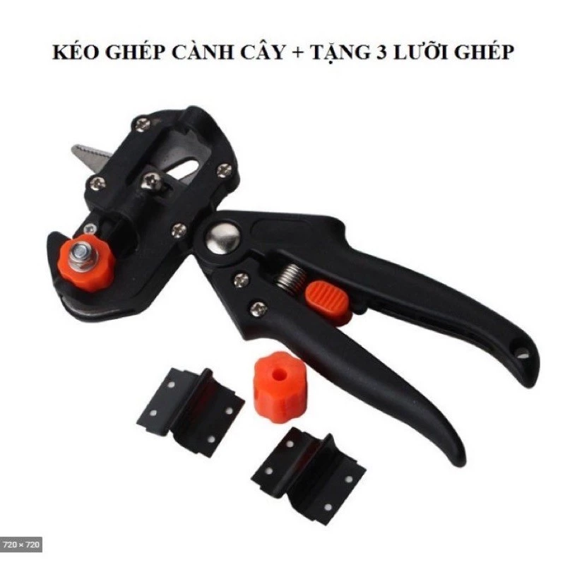 Kéo ghép cành, chiết cành, ghép cành, tỉa cành cây chuyên dụng- tặng kèm 2 lưỡi cắt và trụ đỡ - inbonsai.com