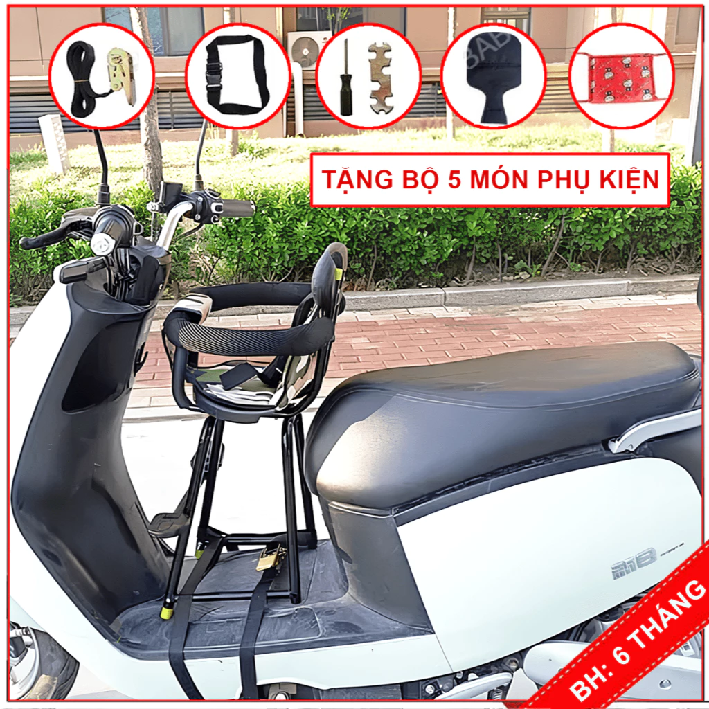 Ghế ngồi xe máy cho bé, Ghế xe máy cho bé ngồi trước xe ga xe điện chở bé đi an toàn phù hợp Vision, SH, Lead, Vespa (4)