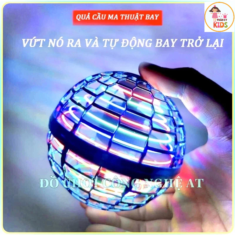 Bóng Bay Quả Cầu Ma Thuật Phát Sáng Lơ Lửng Có Đèn Nhấp Nháy Nhiều Màu Sắc, bay trở lại tay người chơi, Thảo Ly Kids