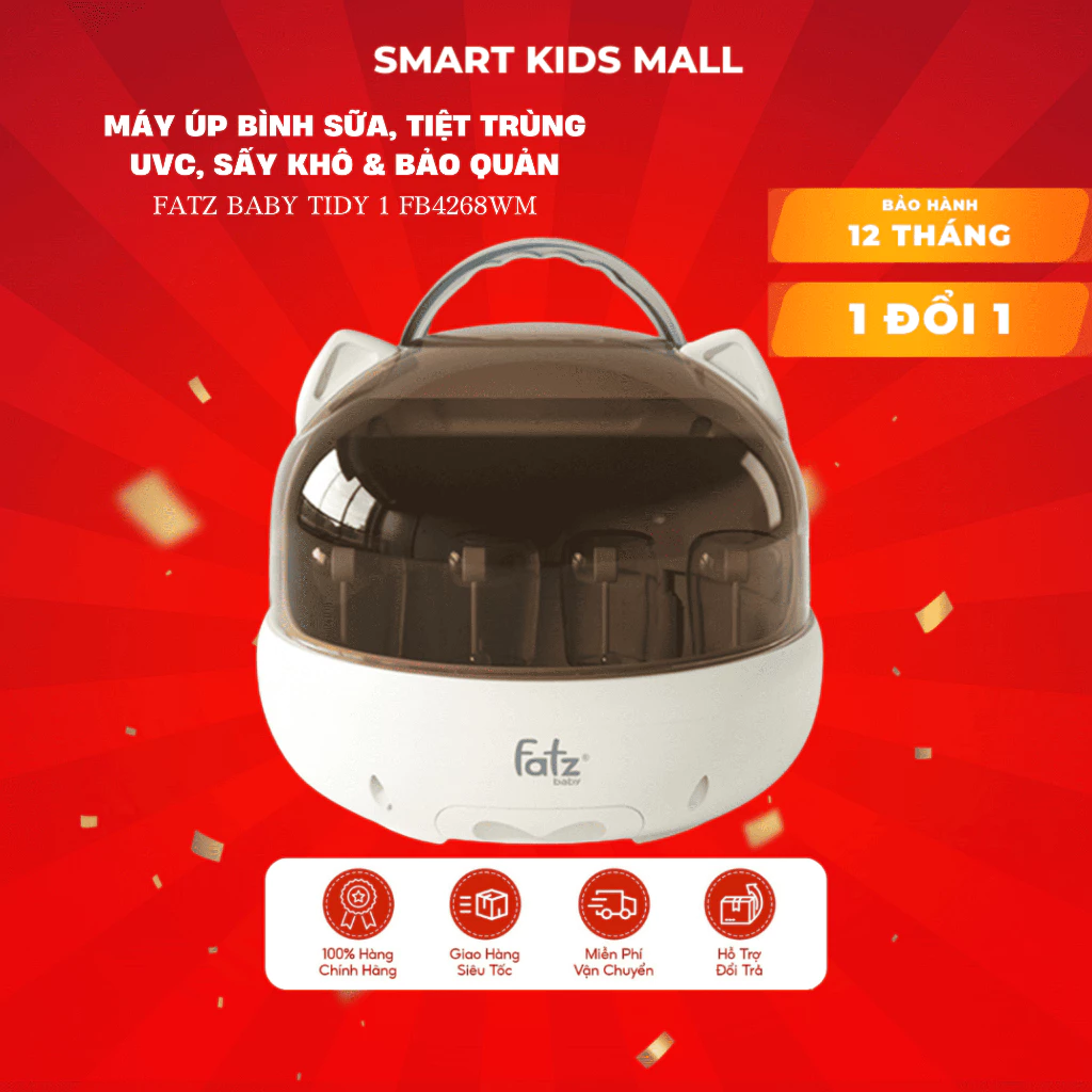 Máy úp bình sữa Fatz Baby Tidy 1 Tiệt trùng UVC Sấy khô và Bảo Quản FB4268WM Bảo Hành 12 Tháng
