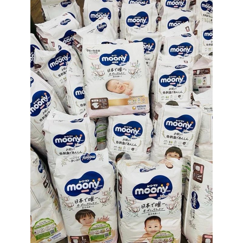 SALE Chính hãng Tã/bỉm Moony trắng natural Nhật Bản đủ size (bao xấu/ bao bì lỗi / ...)