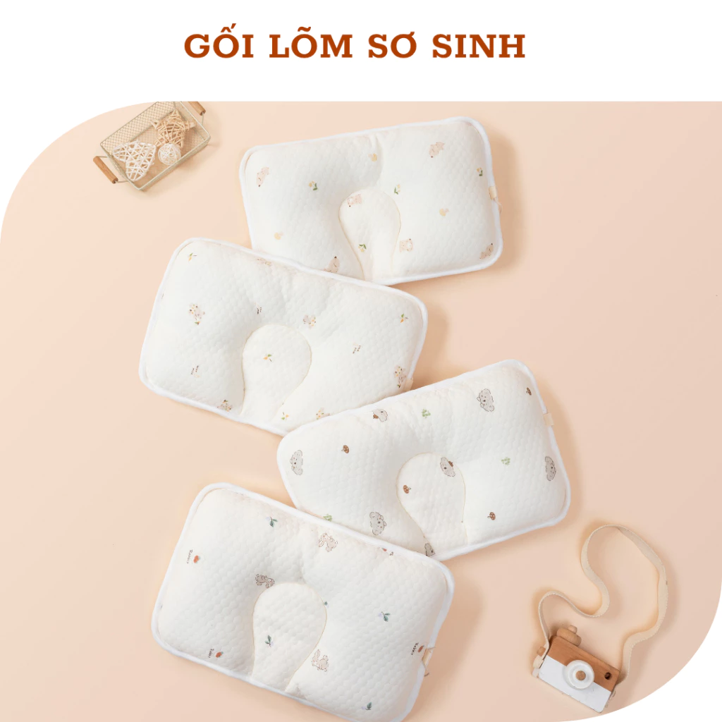 Gối Lõm Unbee Cho Bé Sơ Sinh 24x38x2cm Mềm Mại, Thấm Hút Mồ Hôi