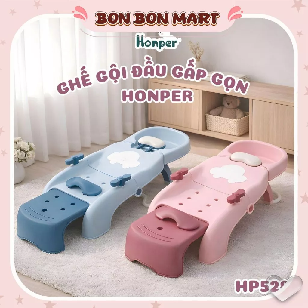 Ghế gội đầu Honper cho Bé gấp gọn, chịu tải siêu lớn , tay vịn chắc chắn tiện lợi, bảo hành 12 tháng