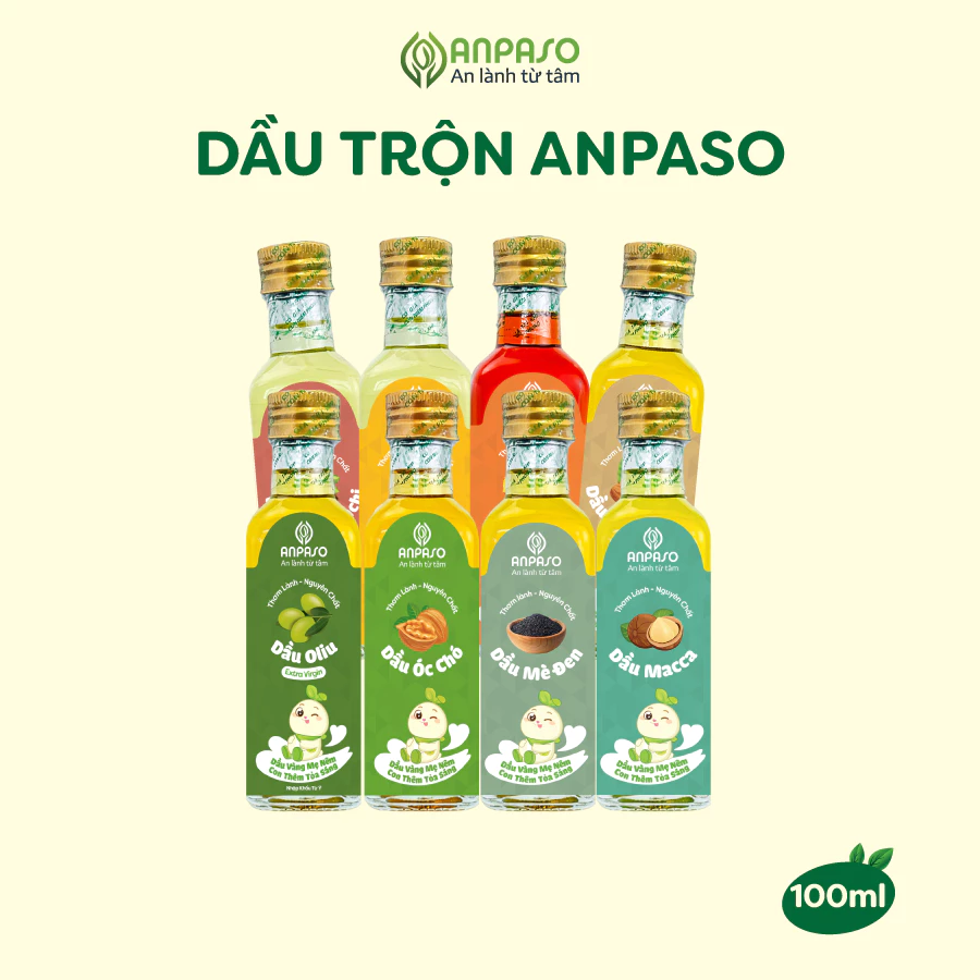 (SVIP) Dầu Ăn Dặm Cho Bé Anpaso 50ml và 100ml- Dầu chiên xào 100ml nhiều vị (2)