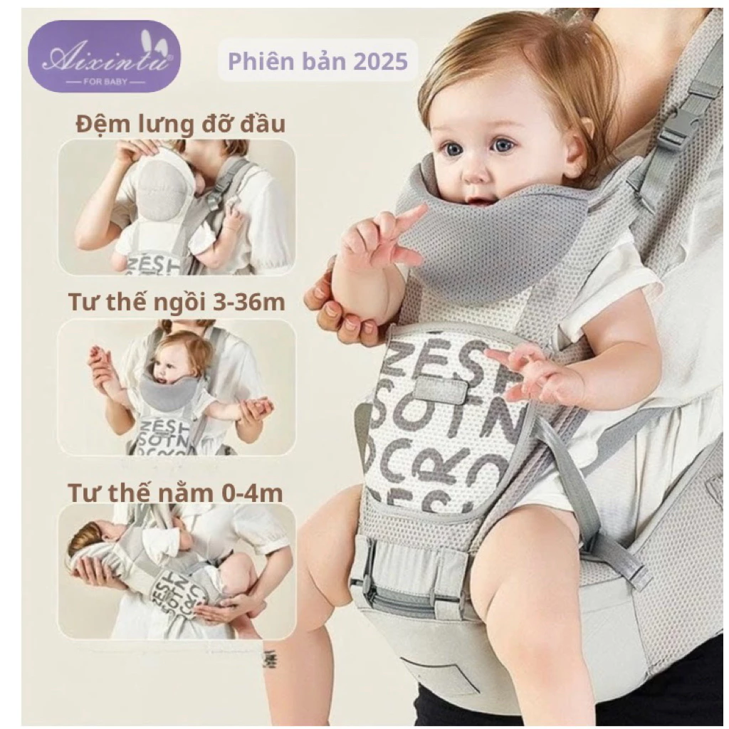 (CHÍNH HÃNG) Địu em bé chống gù Aixintu Forbaby và Tunibaby cho bé 0-36 tháng