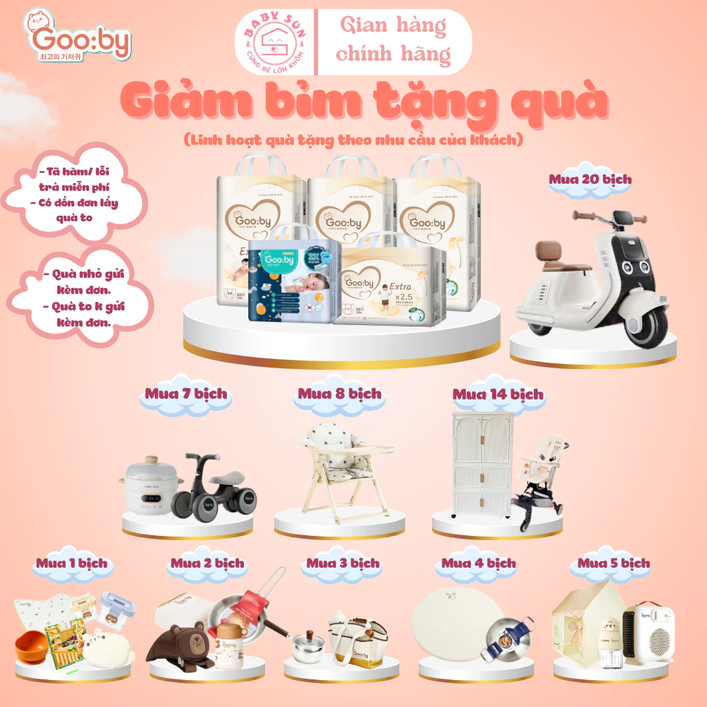 [TẶNG QUÀ] Tã Bỉm Gooby Hàn Quốc Cao Cấp | Dán/Quần Đủ Size