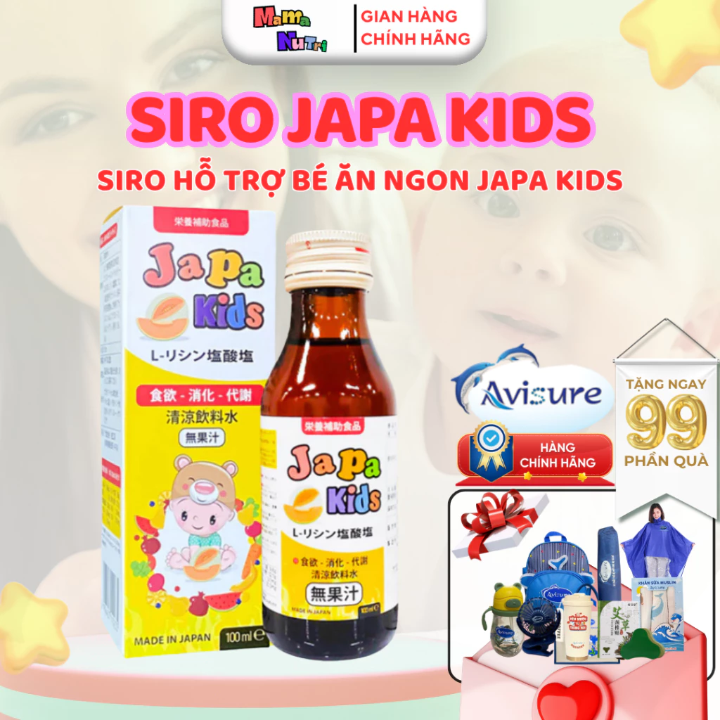 Siro JAPA KID'S Ăn Ngon Cho Bé - Chính Hãng Hỗ Trợ Bé Tăng Cân, Kích thích Ăn Ngon, Con Cao Lớn