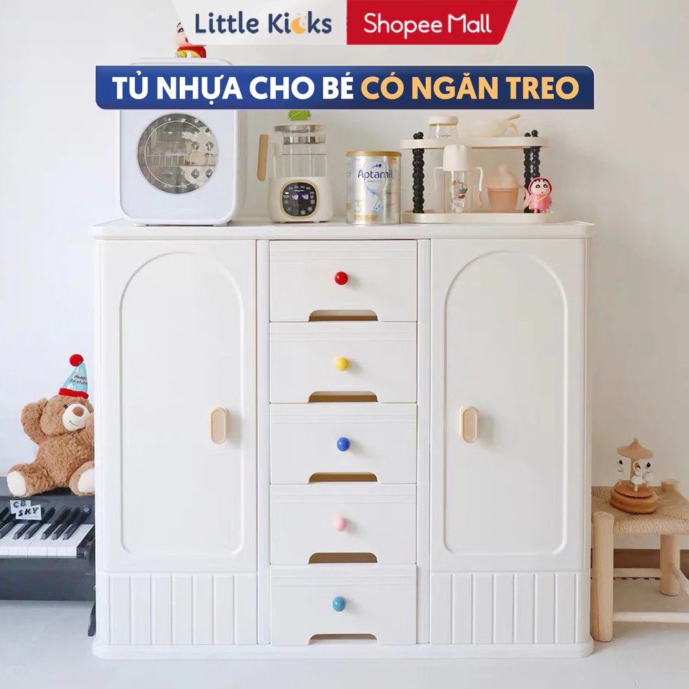 Tủ Kệ Đựng Đồ Little Kicks Nhiều Ngăn Cao Cấp Cho Bé, Tủ Để Quần Áo Đồ Chơi Cho Bé Sơ Sinh