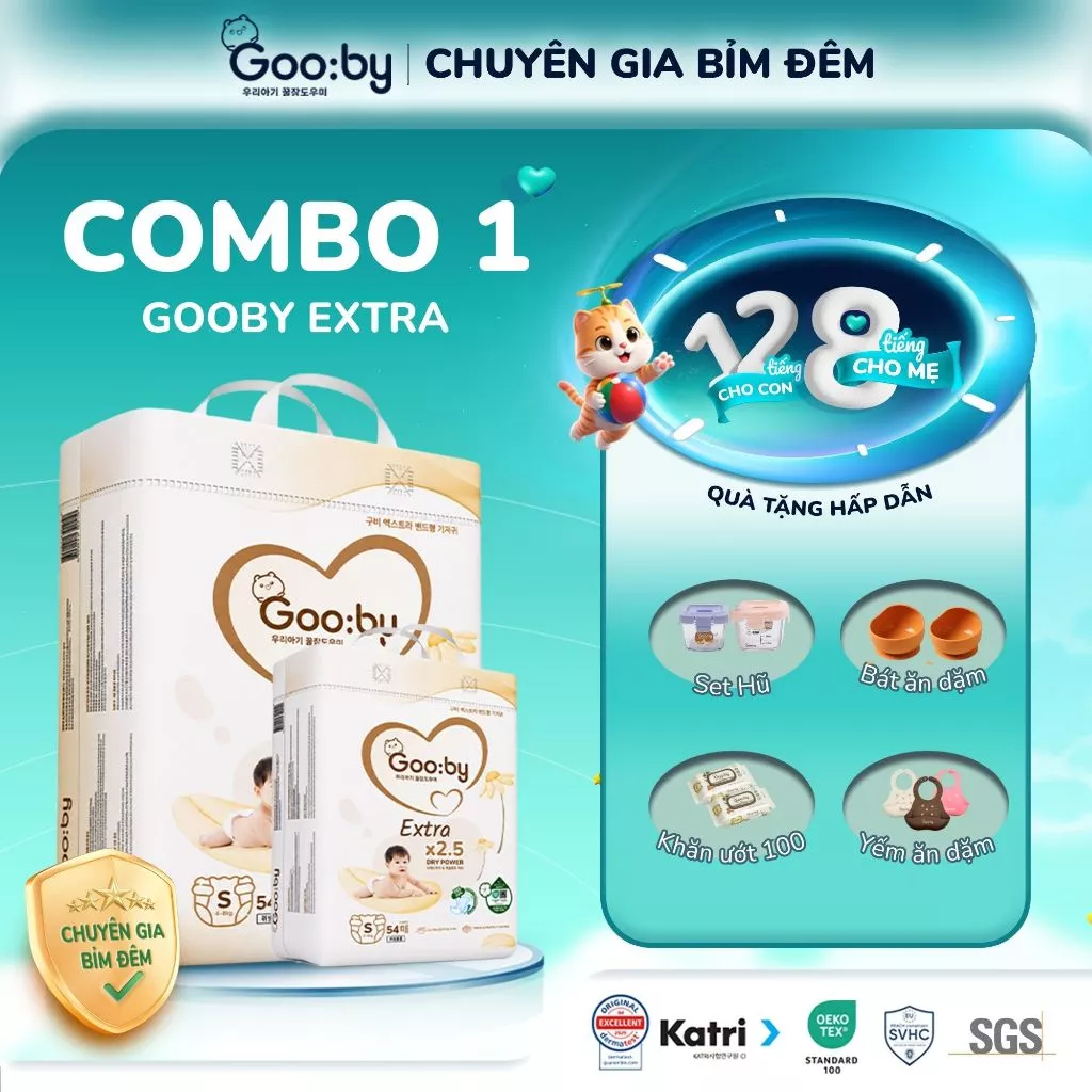 Tã/bỉm Sơ sinh/ Newborn dán ngày Gooby mềm mại, an toàn, siêu thấm hút size NB/S/M cho bé từ 2kg - 11kg