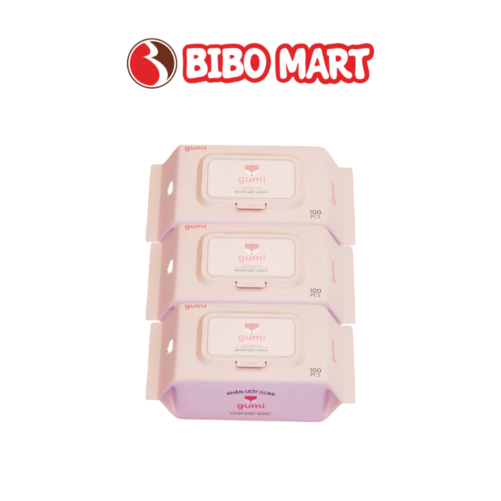 [KOL] Thùng 10 Gói Khăn Uớt 80/100 Tờ Gumi Không Mùi Cho Bé An Toàn Lành Tính - Bibo Mart