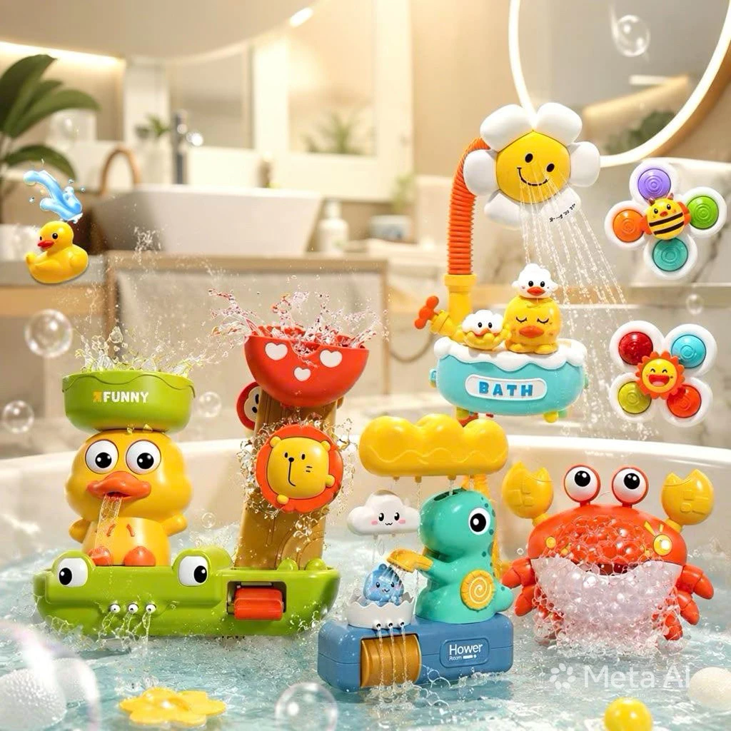 Tổng hợp đồ chơi nhà tắm cho bé, đồ chơi phun nước trong phòng tắm