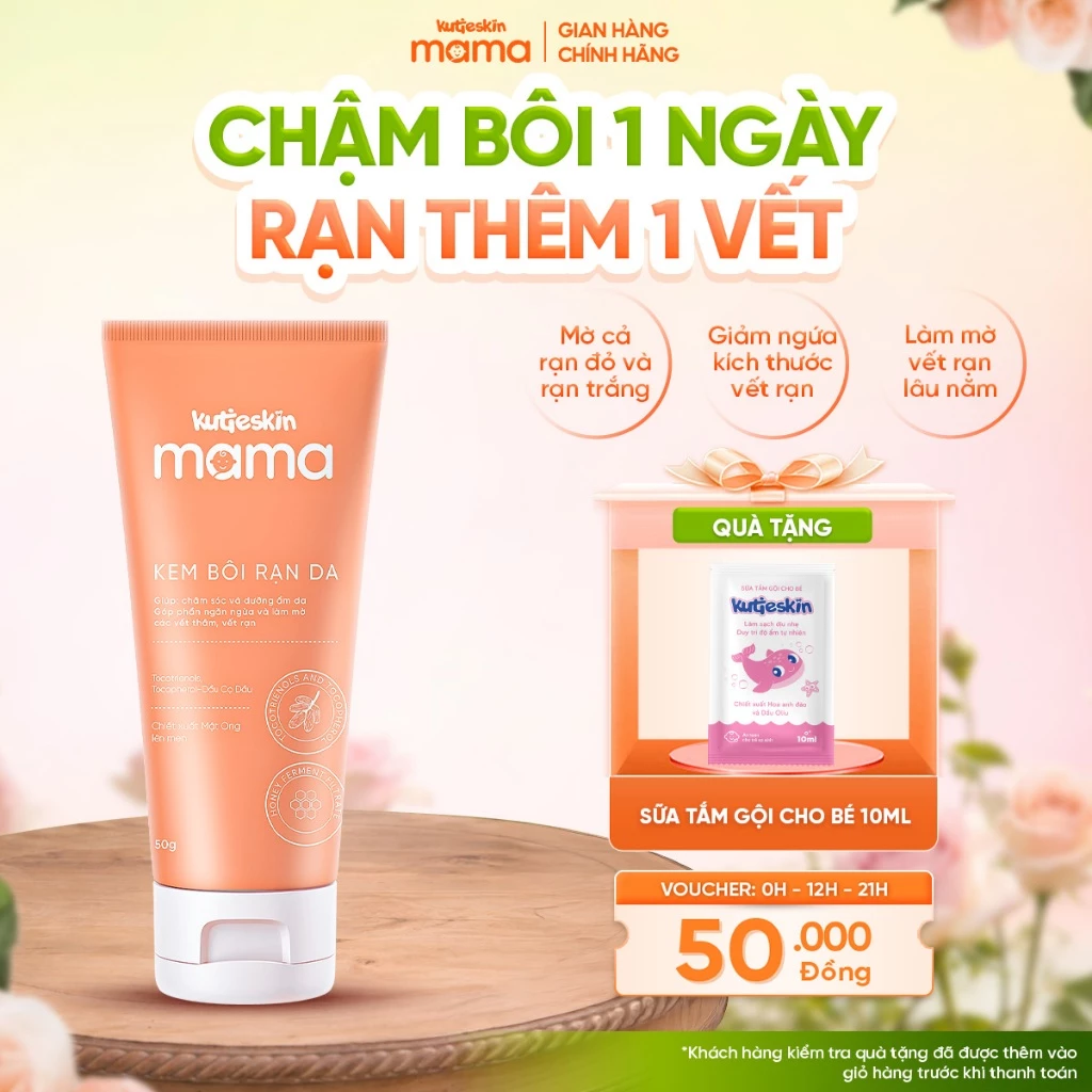 Kem Rạn Da Mờ Cả Rạn Đỏ Rạn Trắng Kutieskin Mama, Giảm Kích Thước Vết Rạn, Mờ Vết Rạn Lâu Năm
