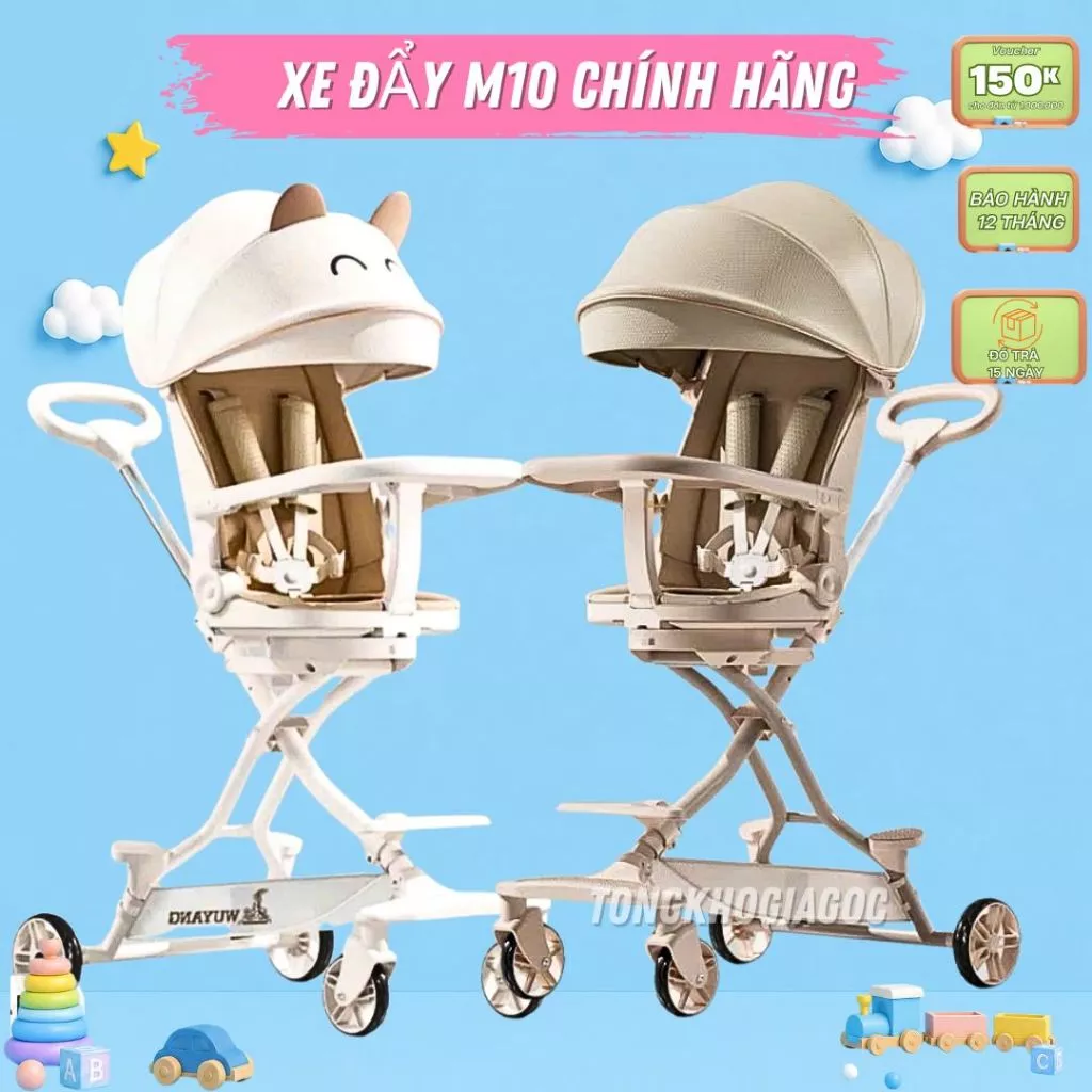 💥𝑴𝒊𝒆̂̃𝒏 𝑺𝒊́𝒑💥Xe đẩy nâng cấp M10 -2 chiều 4 tư thế ngả sâu cho bé yêu có bàn ăn dặm cho bé.