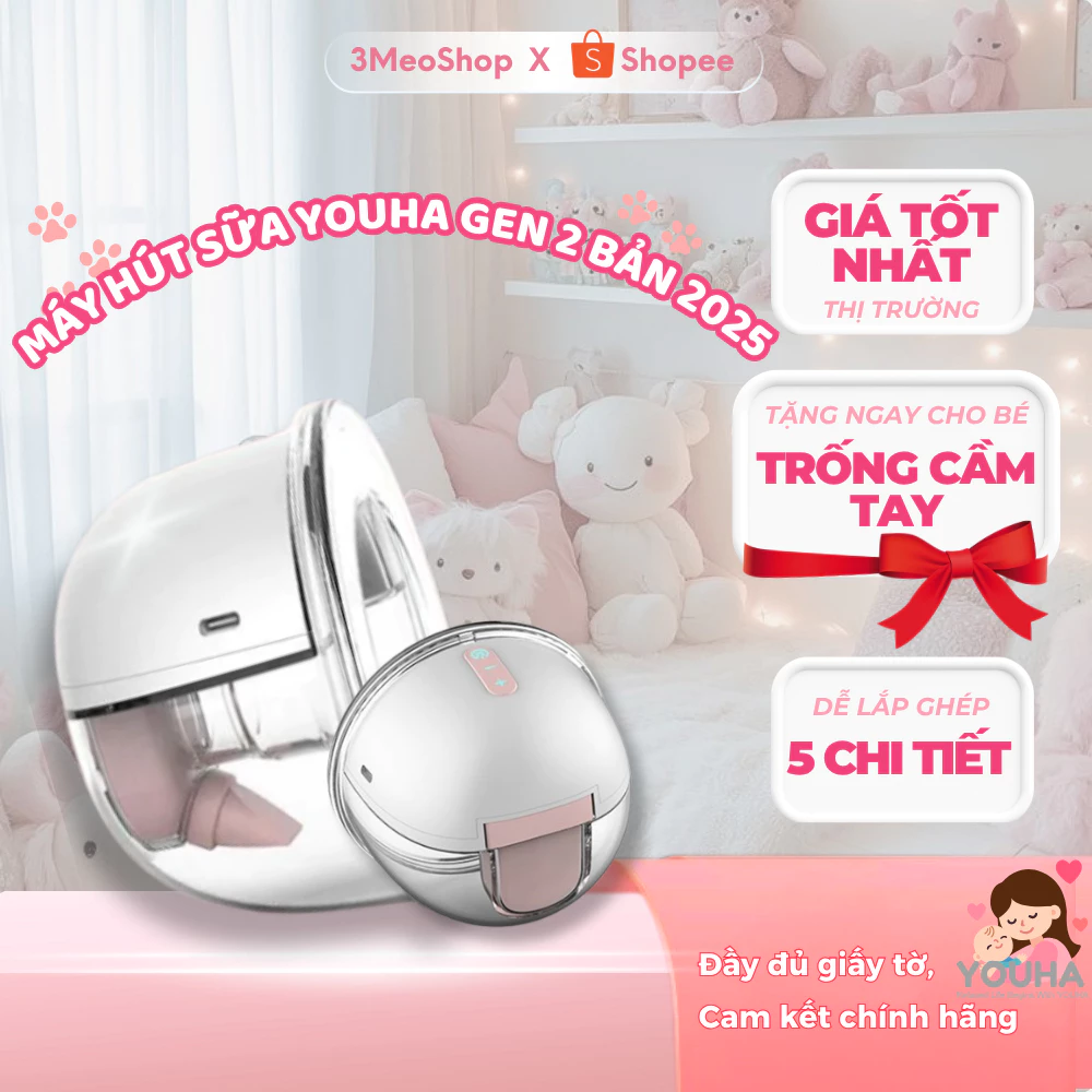 HÀNG CHÍNH HÃNG Máy hút sữa youha gen 2 new kết nối app điện thoại bản mới 2025.