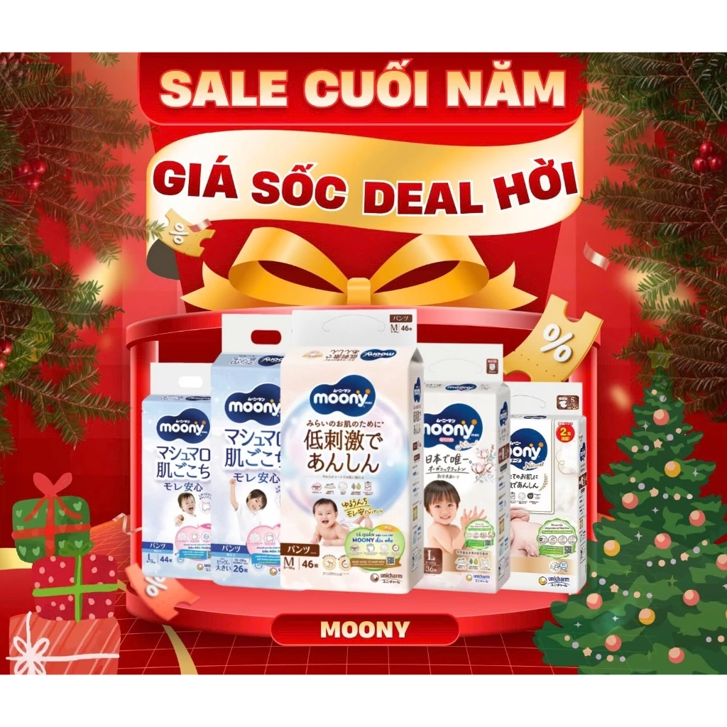 [FBS/KO QUÀ]]BỈM DÁN/QUẦN MOONY ĐỦ SIZE NB/SD/MD/MQ/LD/LQ/XLQ/XXLQ CHO BÉ
