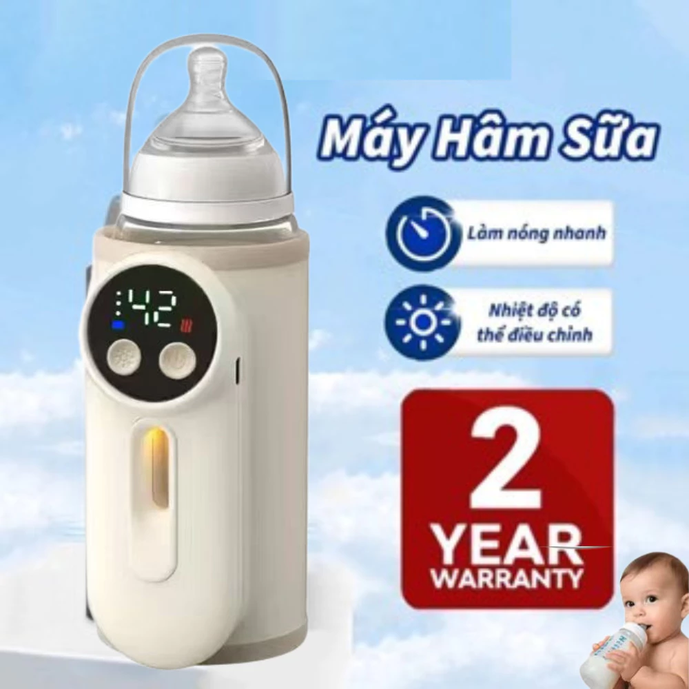 Brezzy Máy hâm sữa cầm tay mini không dây Chính Hãng sạc pin,Ủ Ấm Sữa,Nhiệt độ có thể điều chỉnh